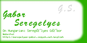 gabor seregelyes business card